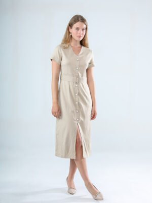 Classic Button-Down Midi Dress