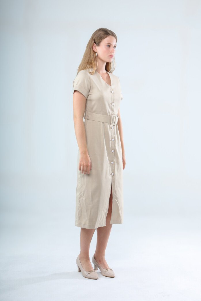 Classic Button-Down Midi Dress - Image 2