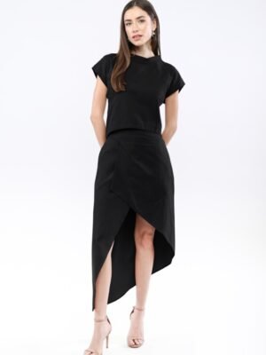 Short Sleeve Stand Collar Top