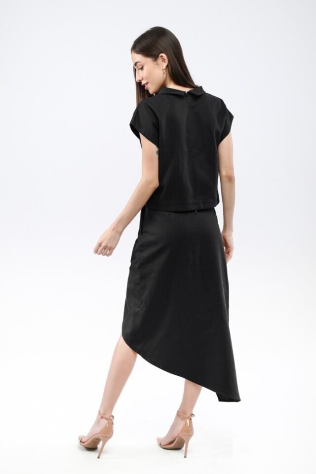 Short Sleeve Stand Collar Top - Image 2