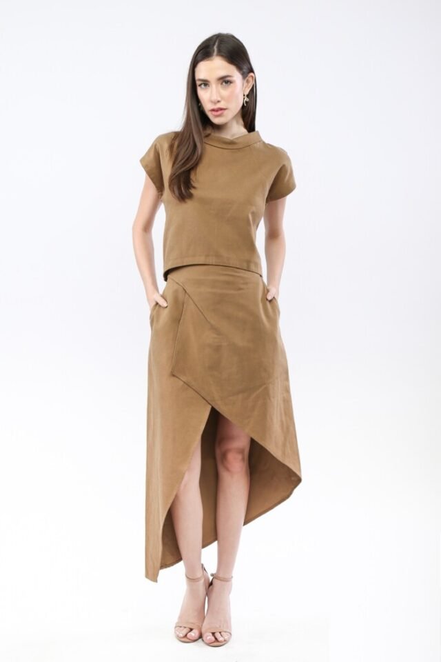 Short Sleeve Stand Collar Top - Image 5