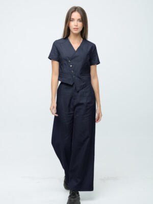 Chic Angler Crop Blazer Top