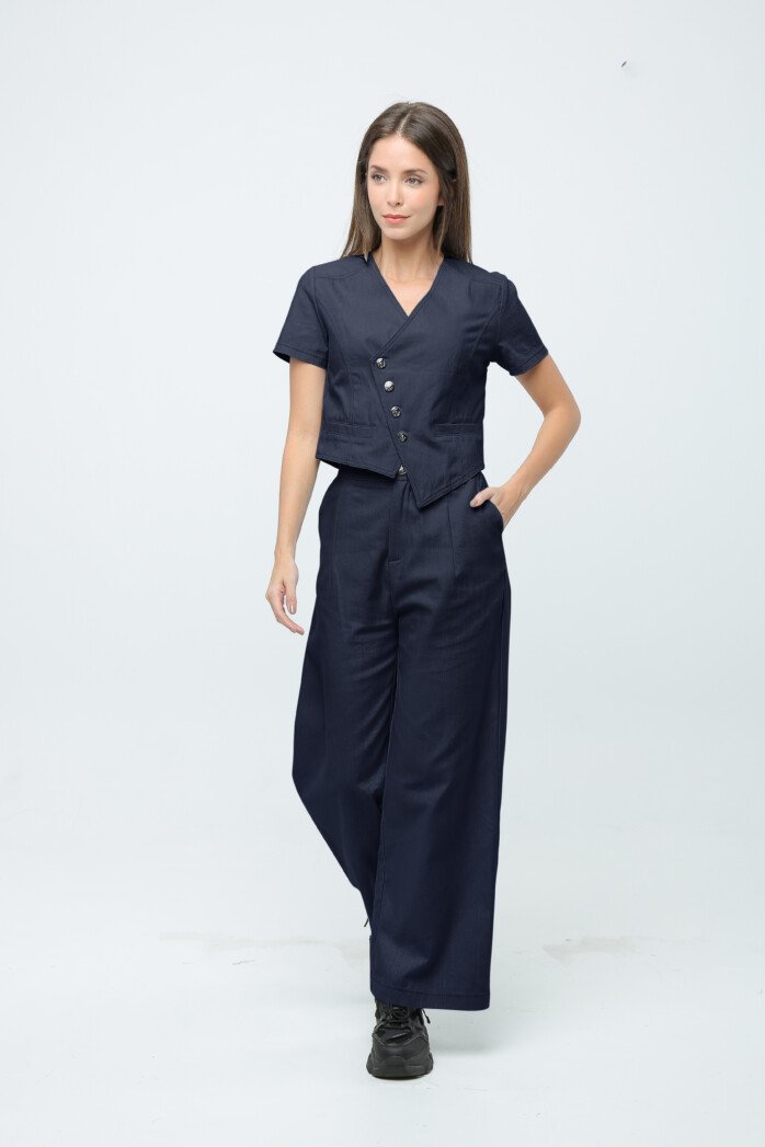 Chic Angler Crop Blazer Top - Image 2