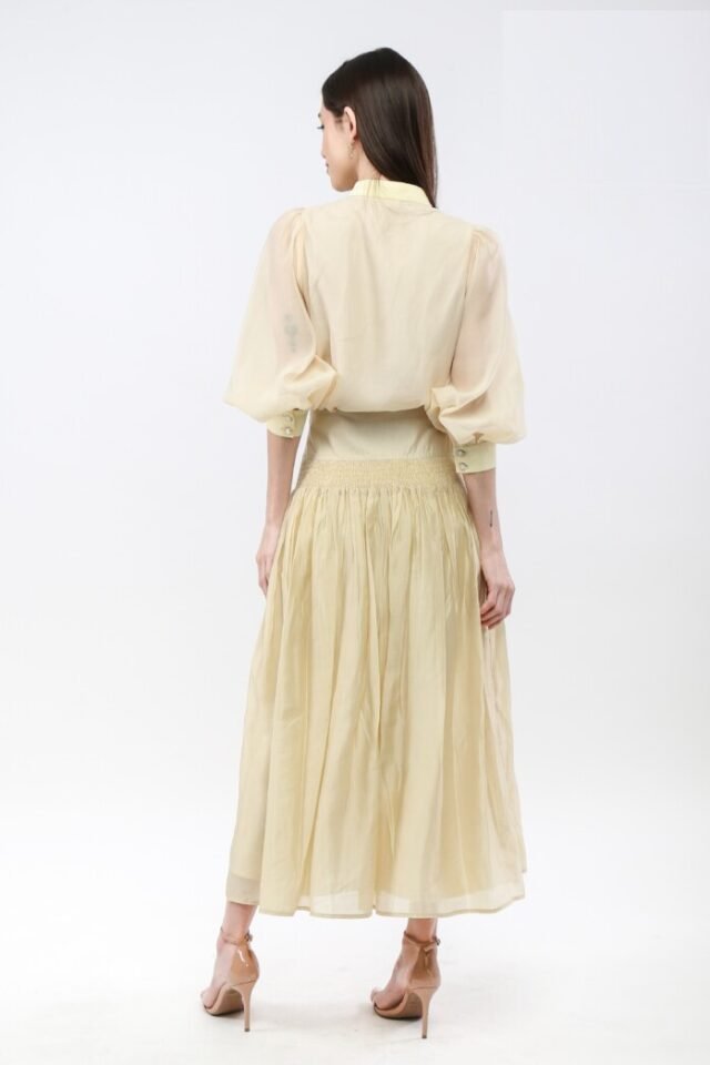 Lantern Sleeves Stripe Chiffon Shirt - Image 7