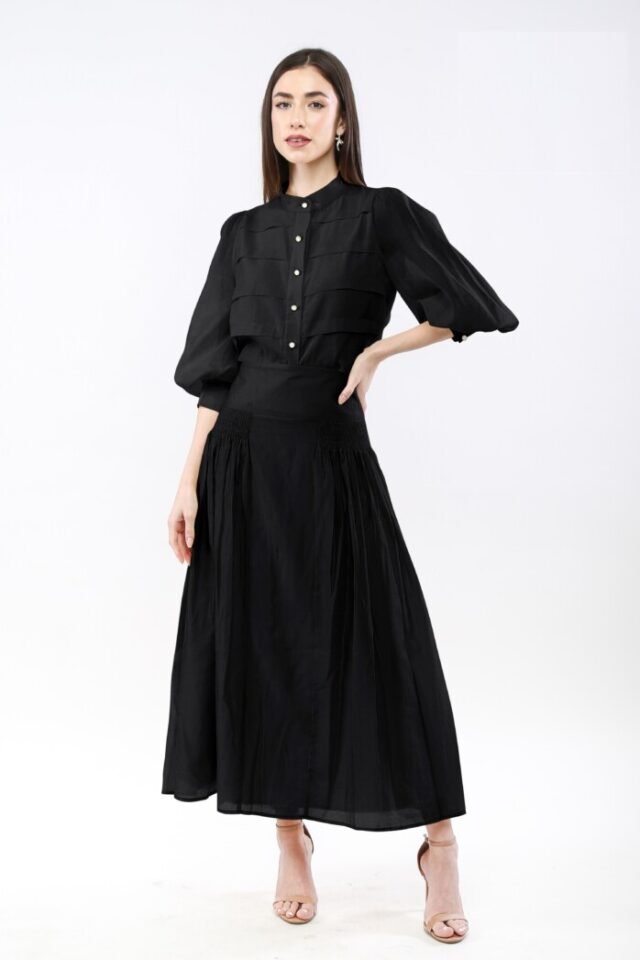 Lantern Sleeves Stripe Chiffon Shirt - Image 4