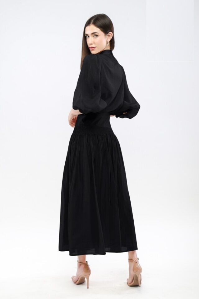 Lantern Sleeves Stripe Chiffon Shirt - Image 5