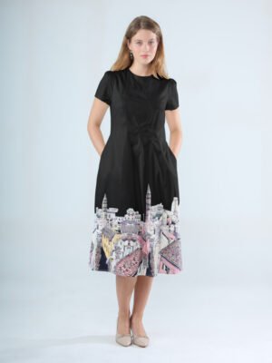 Cityscape Charm Dress With Sleeves
