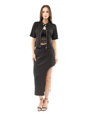Tailored Stand Collar Top