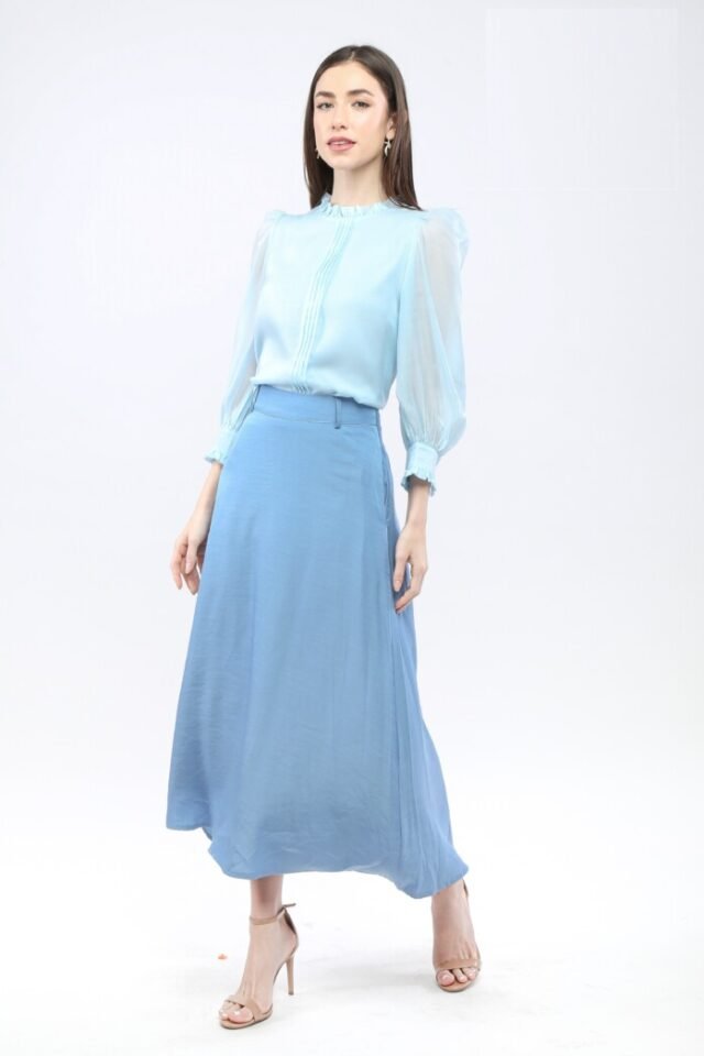 Chiffon High-Neck Blouse