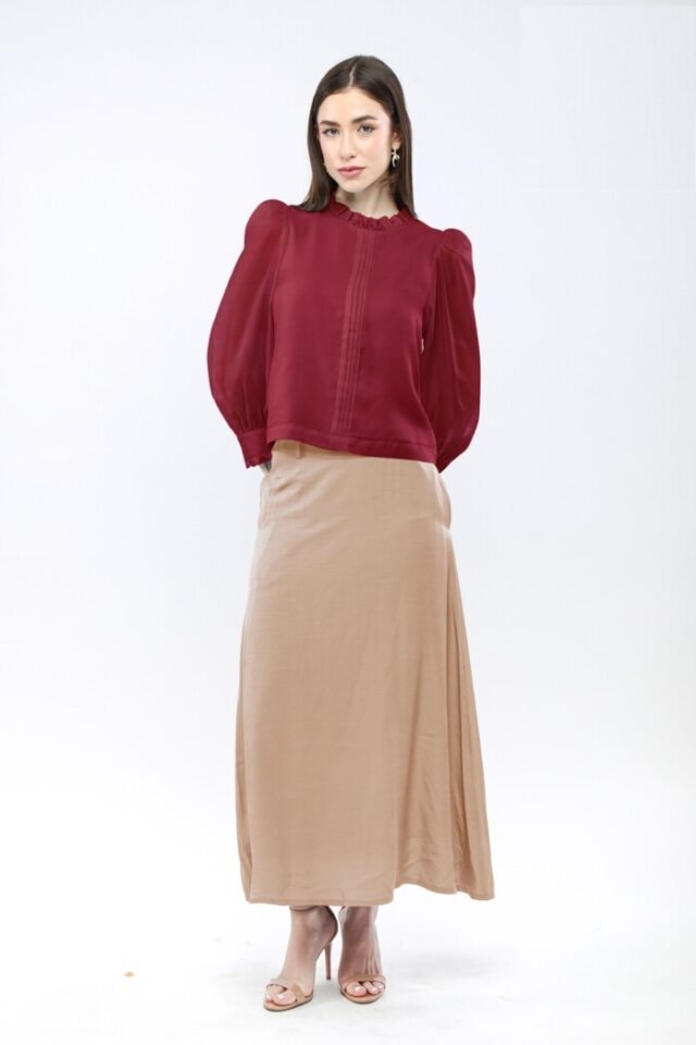 Chiffon High-Neck Blouse - Image 3