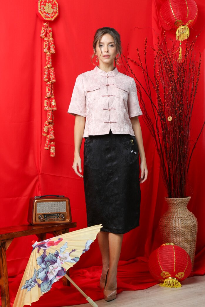 Heritage Mandarin Button Blouse - Image 3