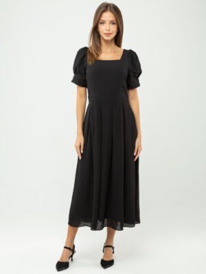 Alternative view of Margot Square Neck Pleated Dress