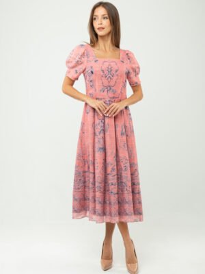 Margot Square Neck Pleated Dress