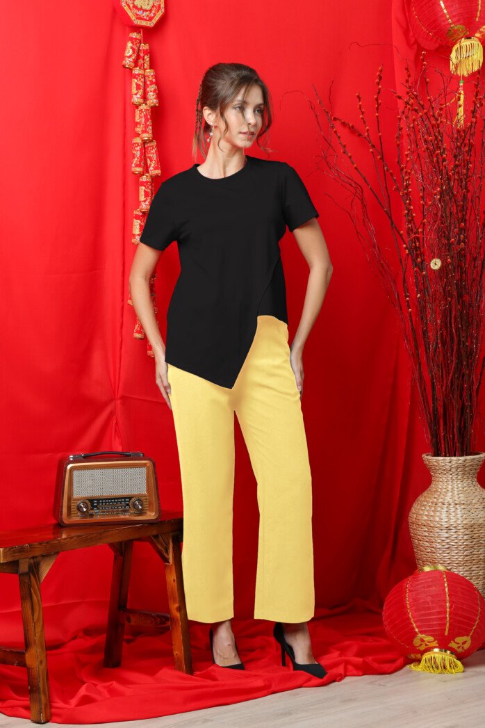 Asymmetric Modern Fold Blouse - Image 2