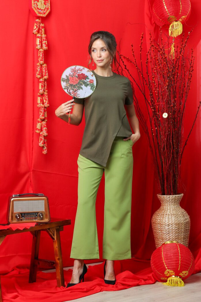 Asymmetric Modern Fold Blouse - Image 3