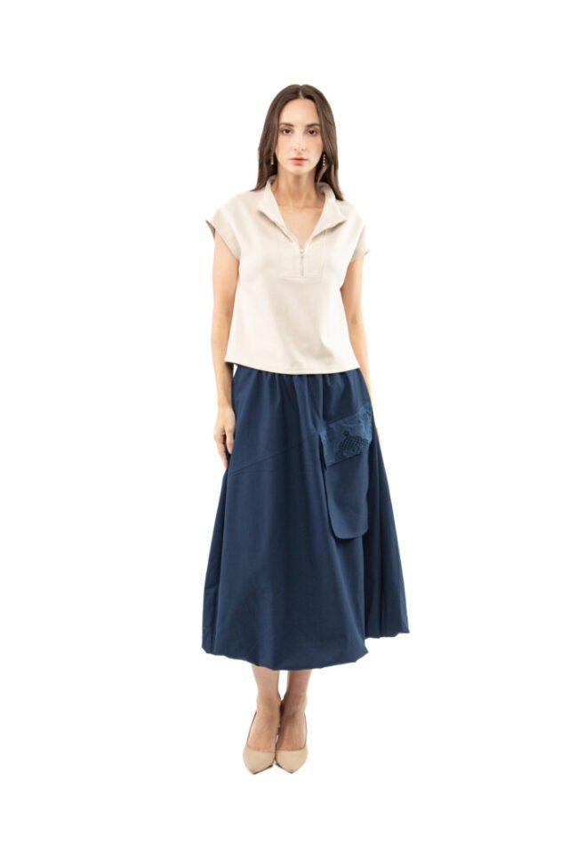 Zip-Collar Casual Blouse - Image 2