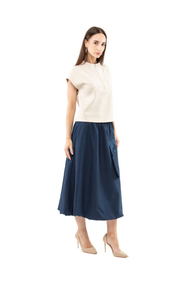 Zip-Collar Casual Blouse