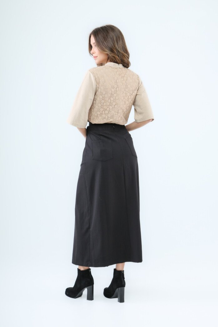 Lace Panel Sleeve Blouse - Image 3