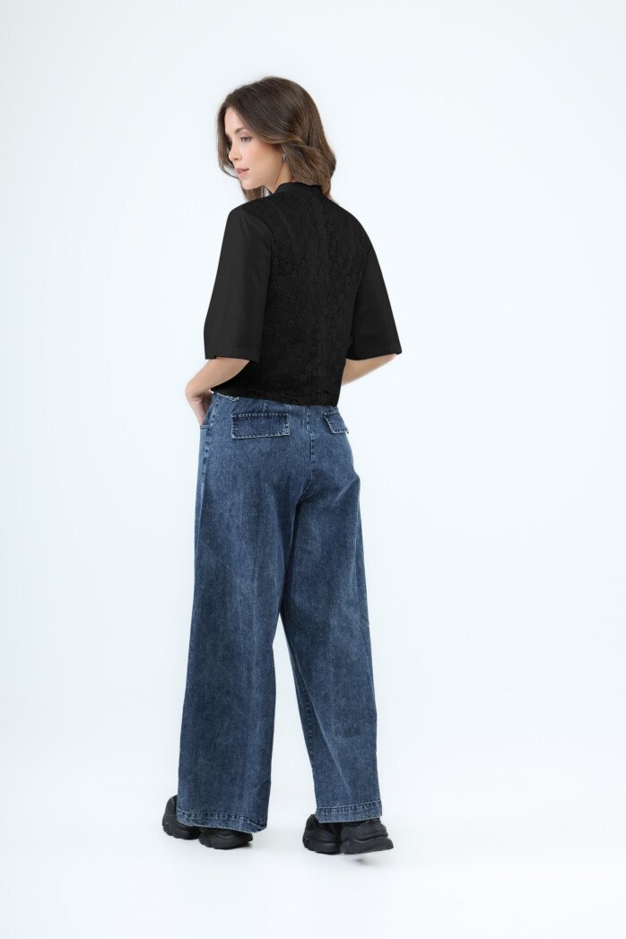 Lace Panel Sleeve Blouse - Image 5