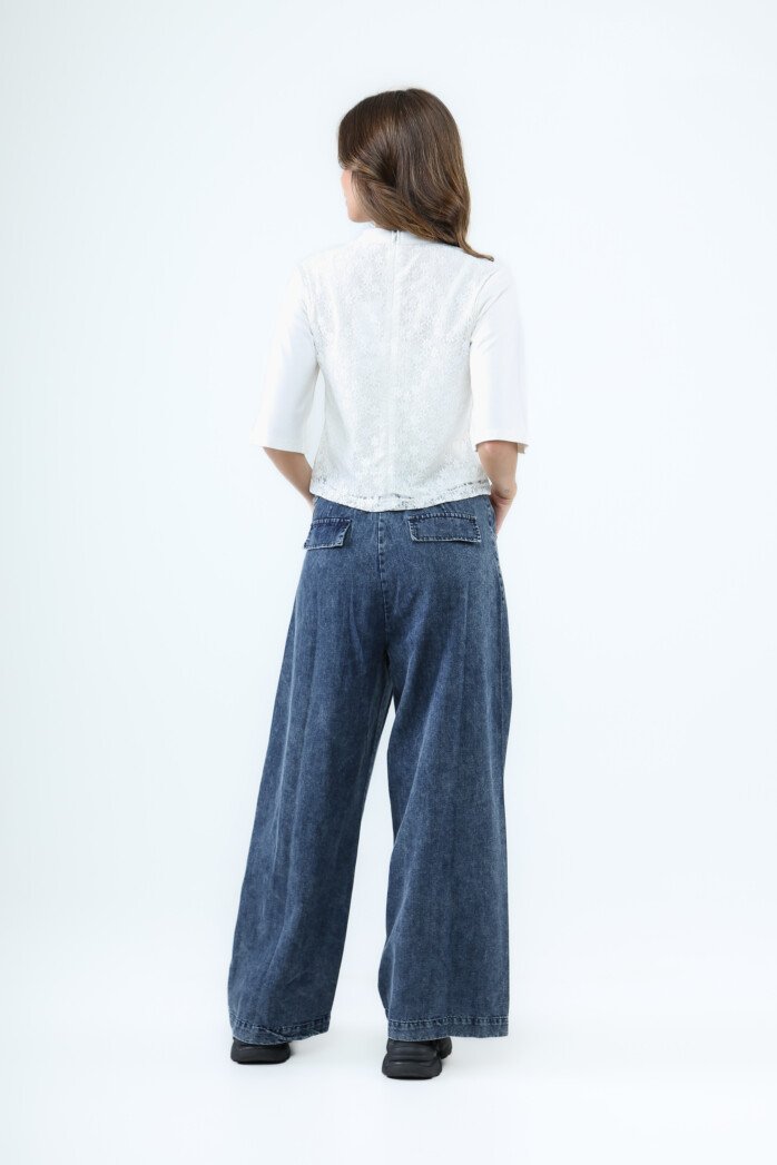 Lace Panel Sleeve Blouse - Image 7