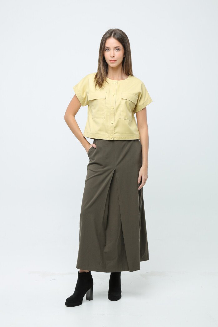 High Waist A-Line Maxi Skirt - Image 6