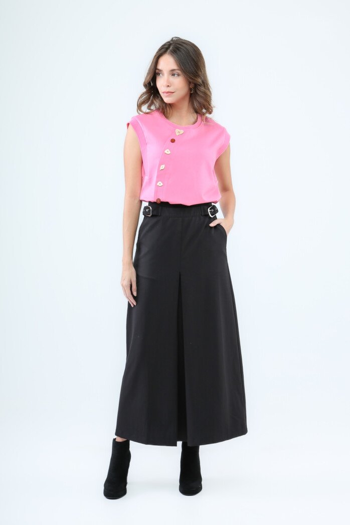 High Waist A-Line Maxi Skirt - Image 4