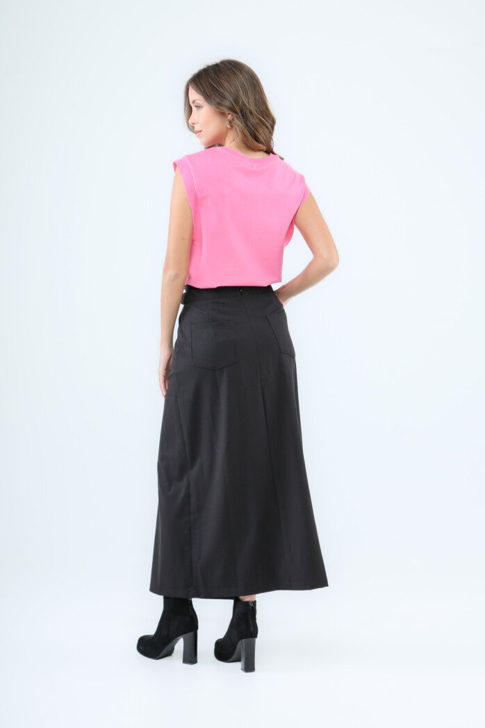 High Waist A-Line Maxi Skirt - Image 5