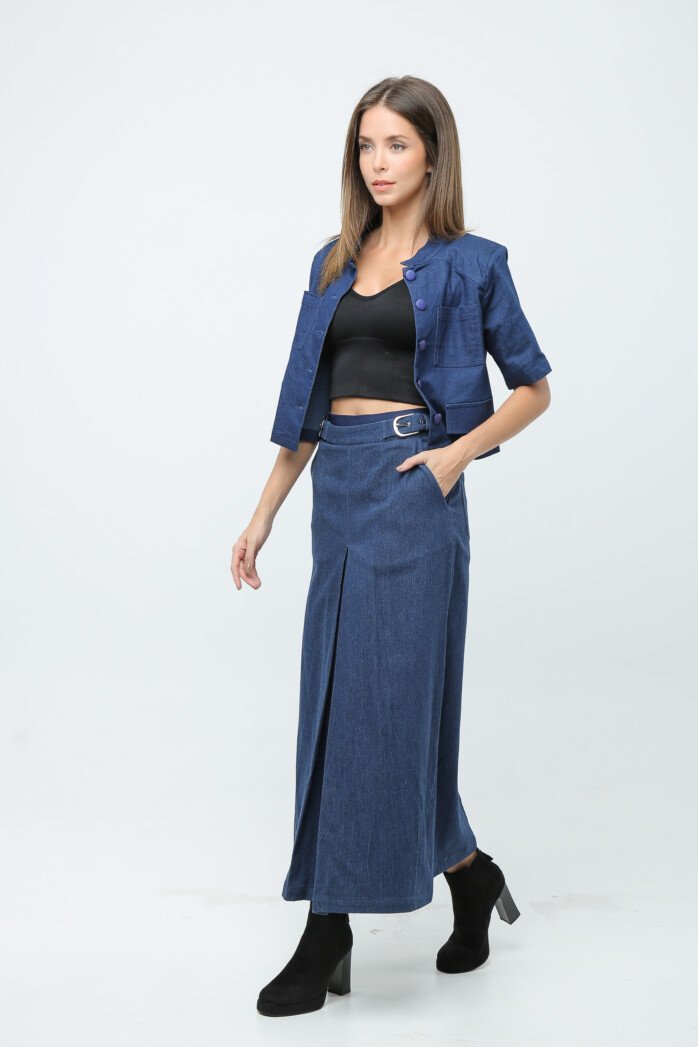 High Waist A-Line Maxi Skirt