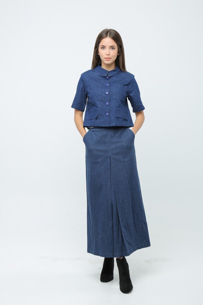 High Waist A-Line Maxi Skirt - Image 2