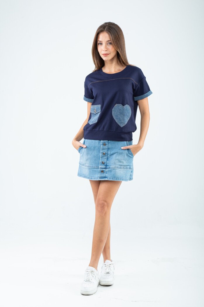 Heart Accent Pocket Tee