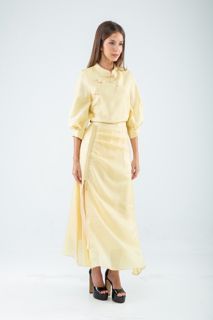 Modern Mandarin Bow-Tie Blouse - Image 7