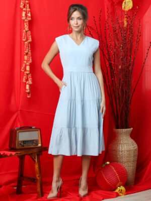 Soft Breeze Tiered Midi Dress