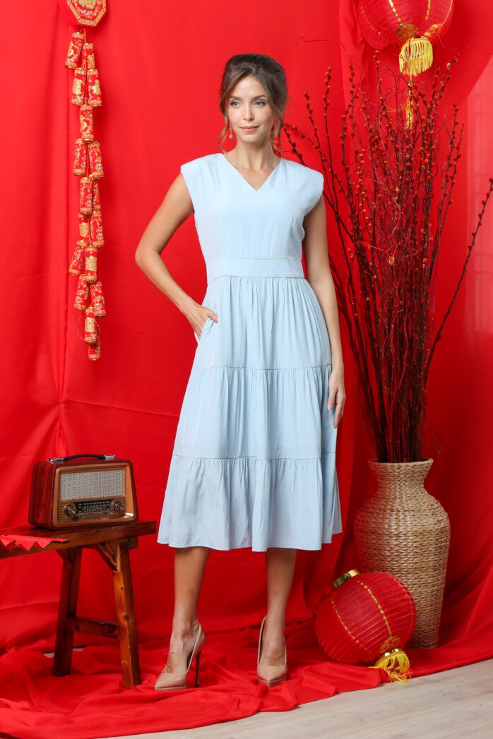 Soft Breeze Tiered Midi Dress