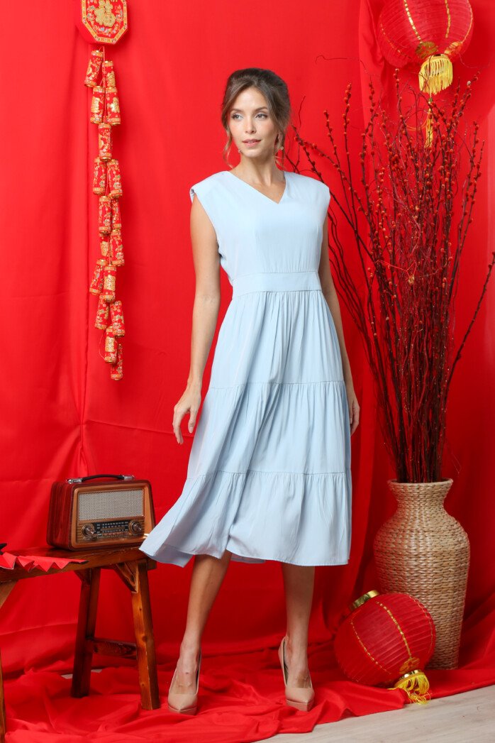 Soft Breeze Tiered Midi Dress - Image 3
