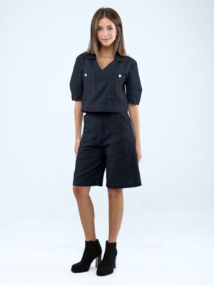 Alternative view of A-Line Wide-Leg Shorts