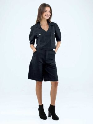 A-Line Wide-Leg Shorts