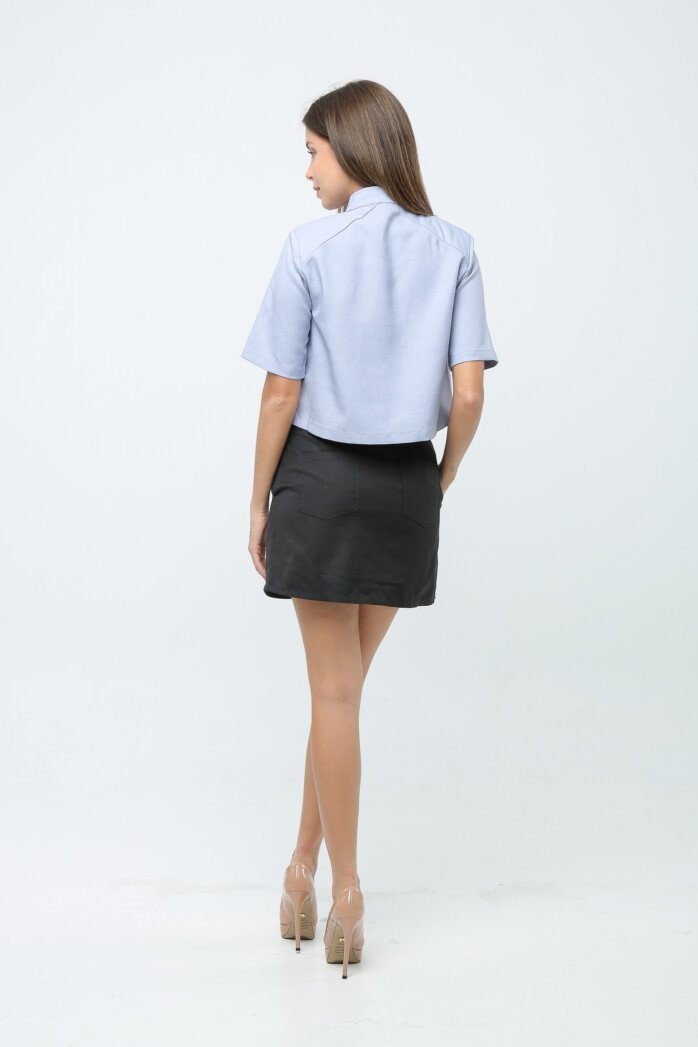 High Waist Belted Mini Skirt - Image 3