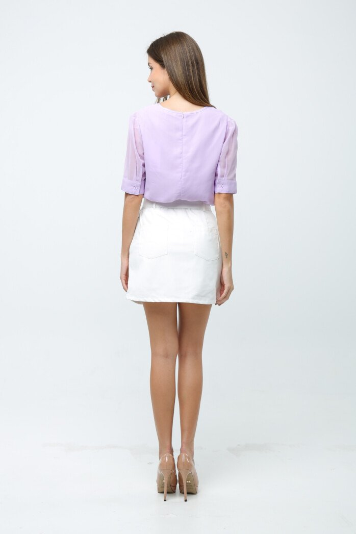 High Waist Belted Mini Skirt - Image 7