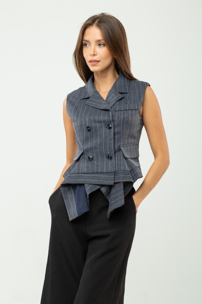 Double-Breasted Lapel Vest - Image 7