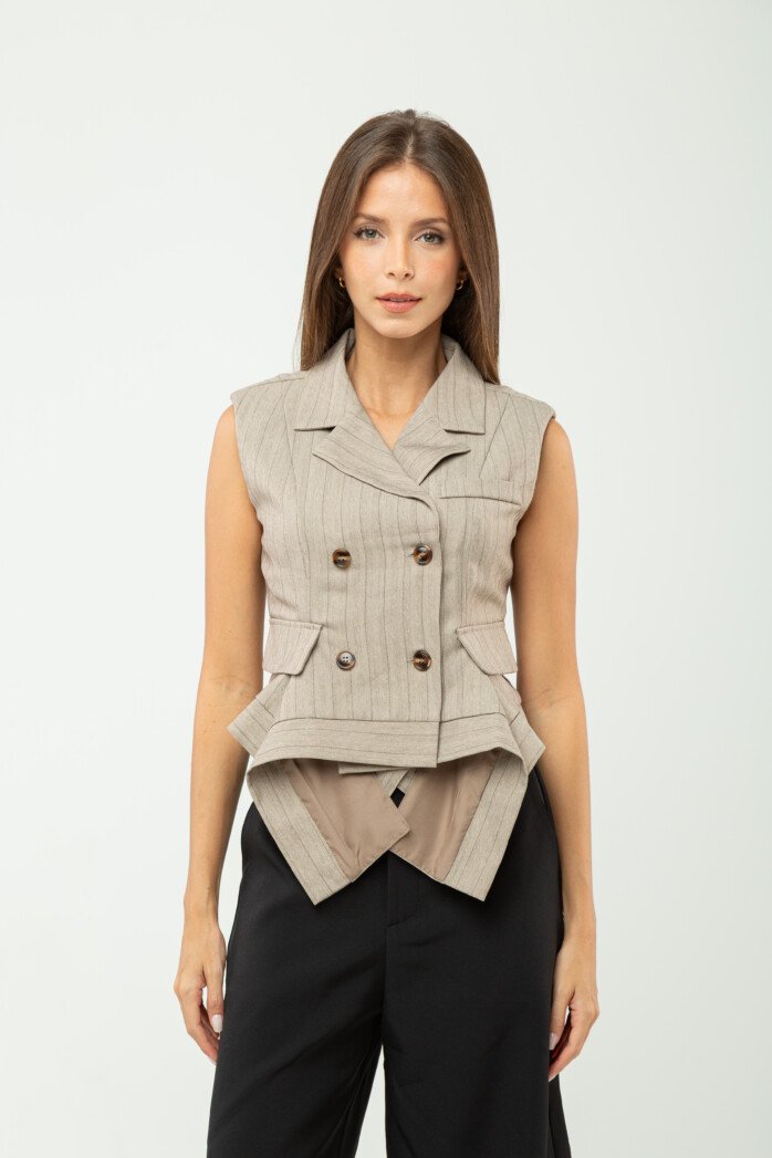 Double-Breasted Lapel Vest - Image 9