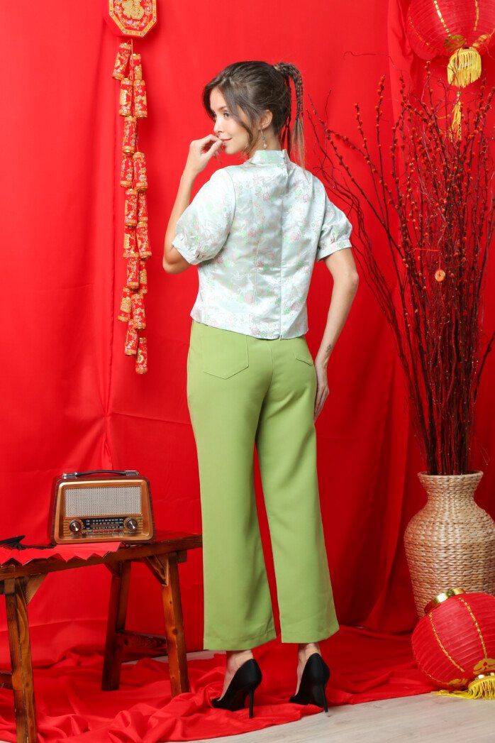 Floral Heritage Mandarin Blouse - Image 7