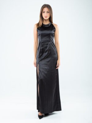 Alternative view of Elegant Satin High-Slit Gown