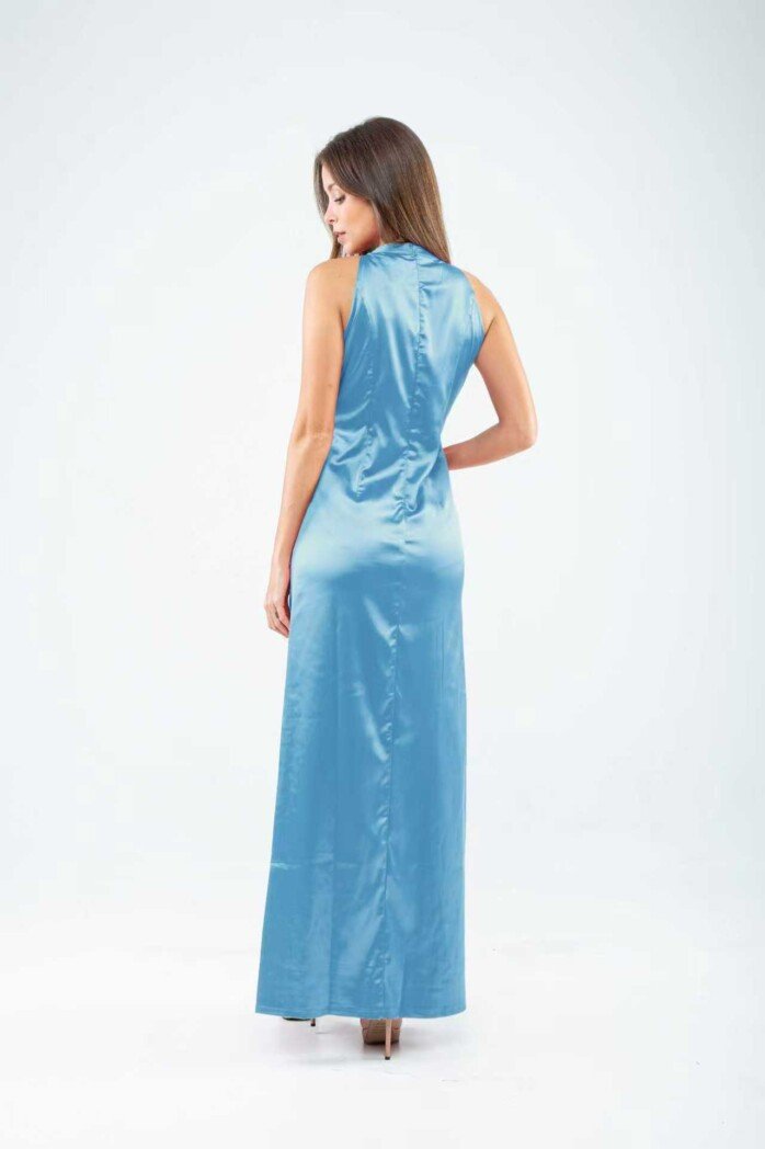Elegant Satin High-Slit Gown - Image 7