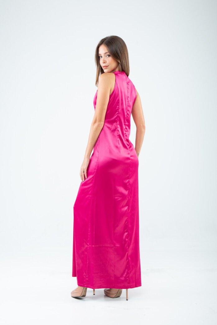 Elegant Satin High-Slit Gown - Image 10