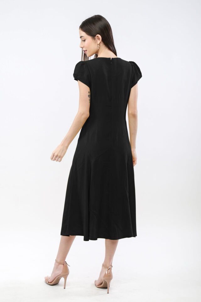 Puff-Sleeve Midi Dress - Image 5