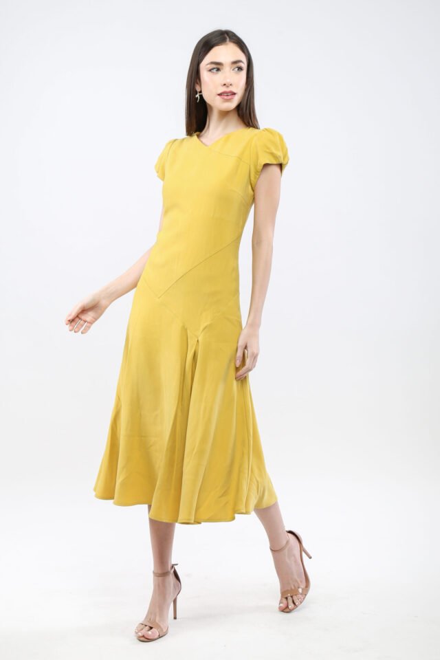 Puff-Sleeve Midi Dress - Image 3