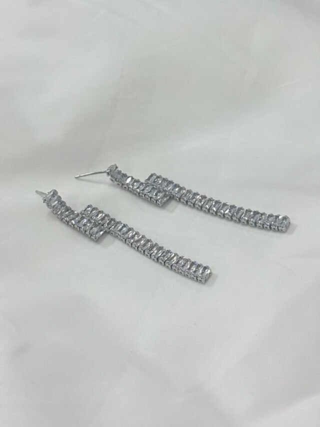 Sparkling Silver Dangle Earrings