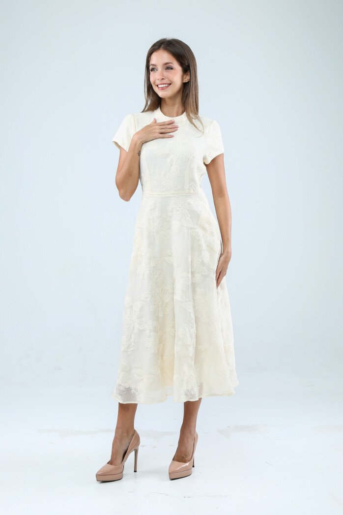 Laurel Embroidered Midi Dress