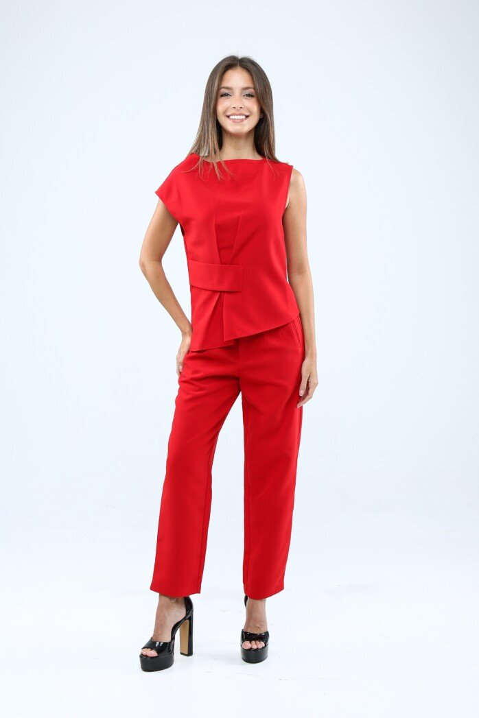 Eve Brand Ladies Asymmetrical Pleat Top - Image 6