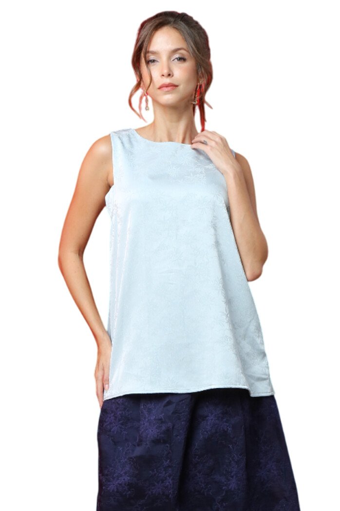Elegant Jacquard Sleeveless Top